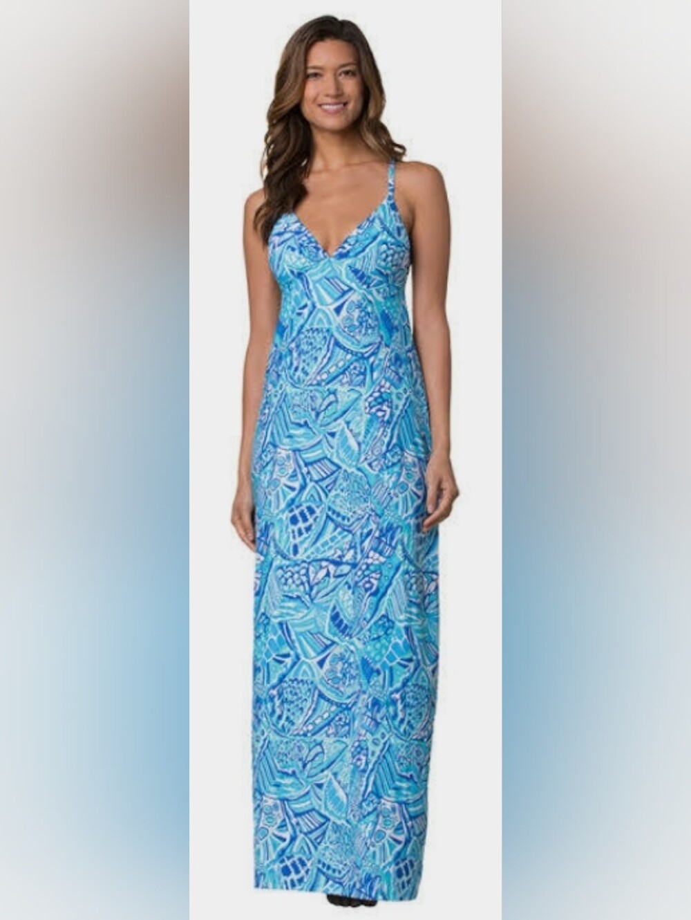 Helen Jon Gypsy Maxi Dress - Blue Grotto Pattern In Size Small - RARE - Picture 2 of 6